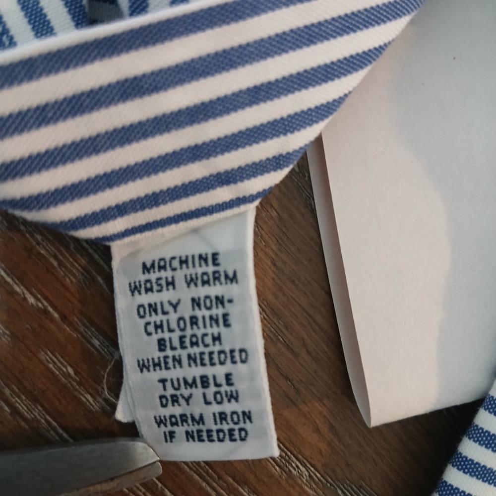 Ralph Lauren Men Shirt Button Down Sz 16 34/35 (L) Blue Strip Classic Fit - Picture 7 of 13